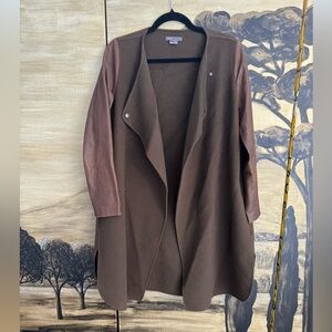 Vince leather and wool coat